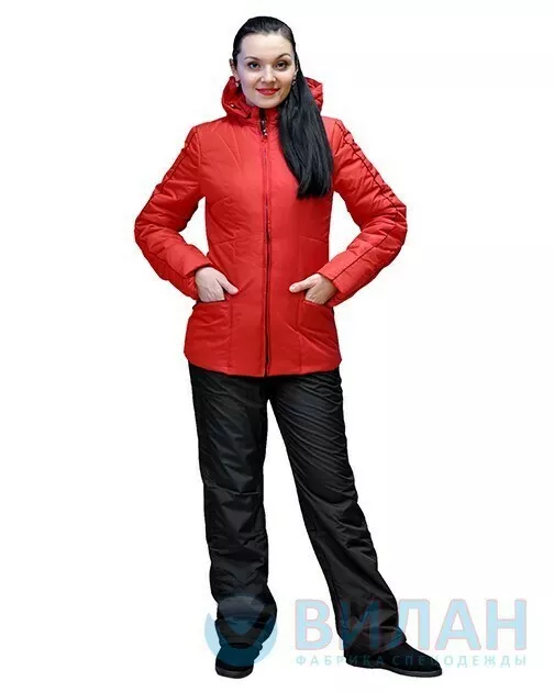 Куртка демисезонная женская КР.098 р.60-62, рост 170-176 (цвет красный)