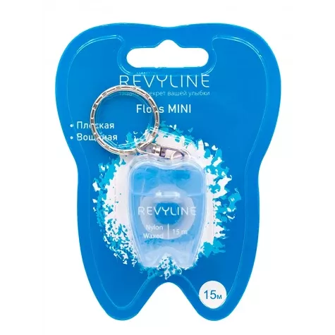 Зубная нить вощеная Revyline floss mini, 15 m, голубая