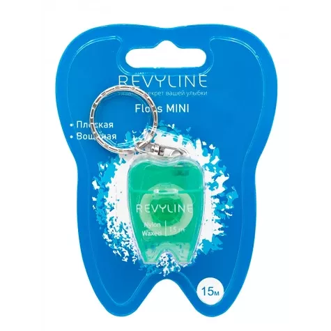 Зубная нить вощеная Revyline floss mini, 15 m, зеленая