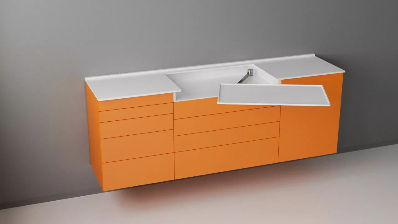 Комплект стоматологической мебели из 3-х модулей с выносным столиком