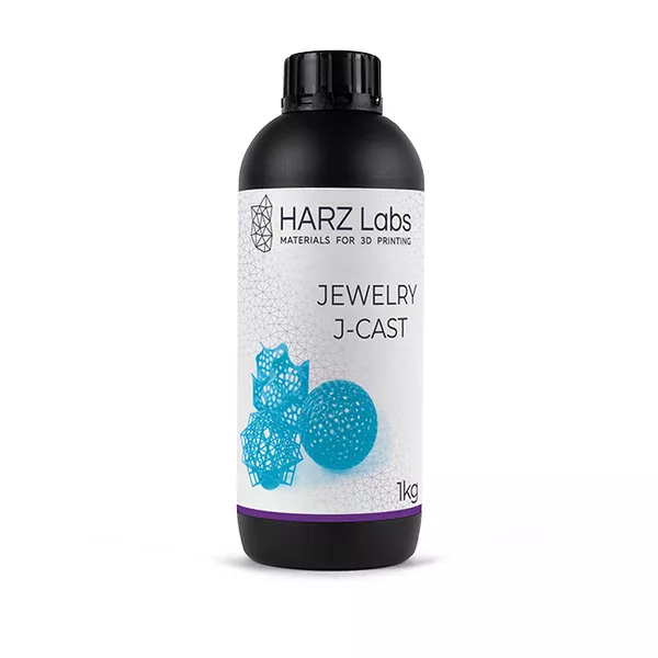 HARZ Labs Jewelry J-Cast - фотополимерная смола для печати ювелирных моделей, цвет голубой, 1 кг