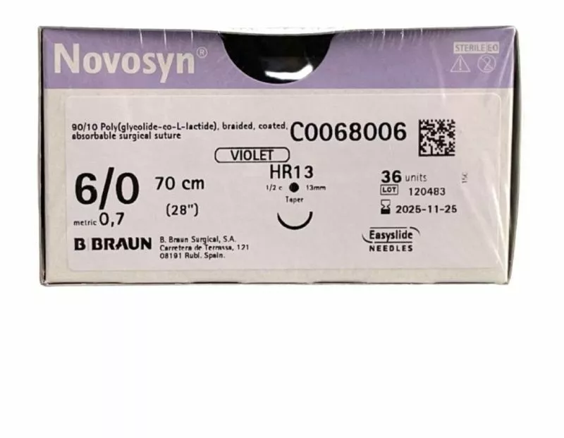 Новосин  6/0 70 см фиолетовый,HR17  B.BRAUN   С0068011