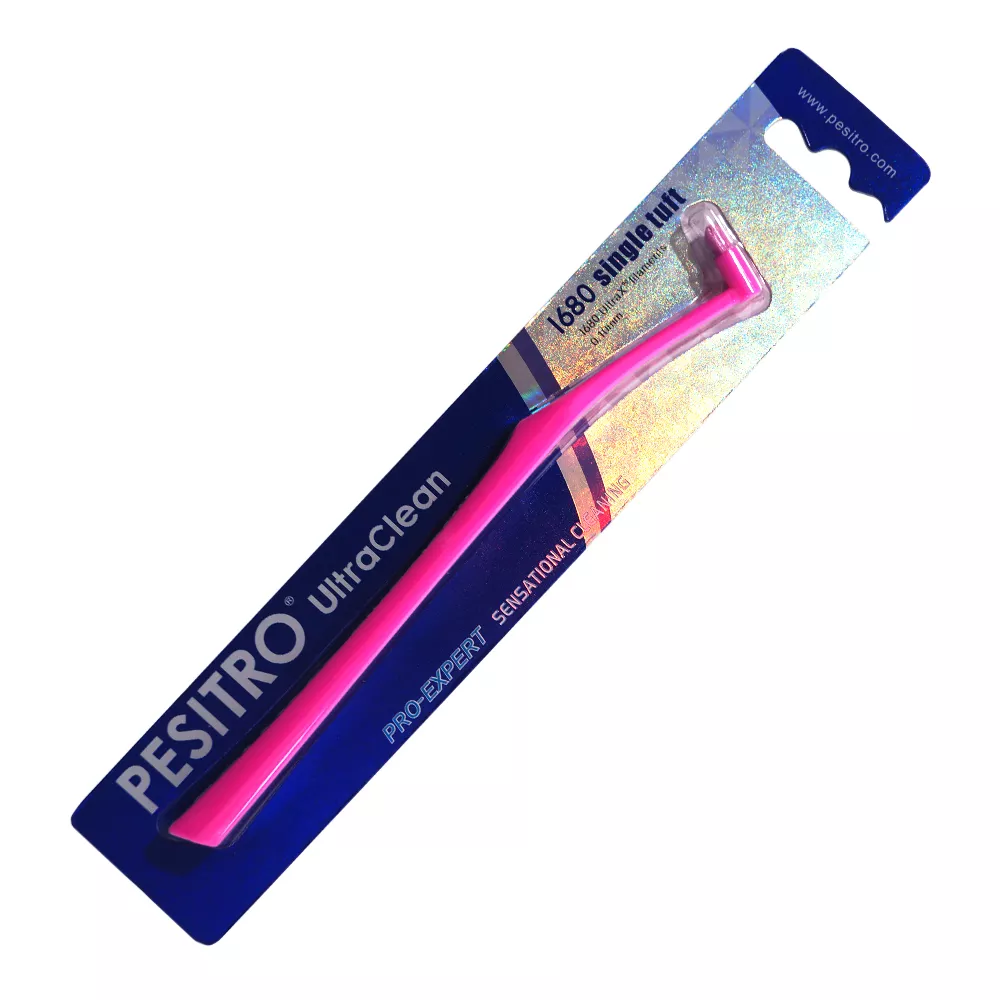 Щетка зубная PESITRO UltraClean Ultra soft 1680 single tuft 6мм, с пластиковой ручкой, монопучковая, взрослая