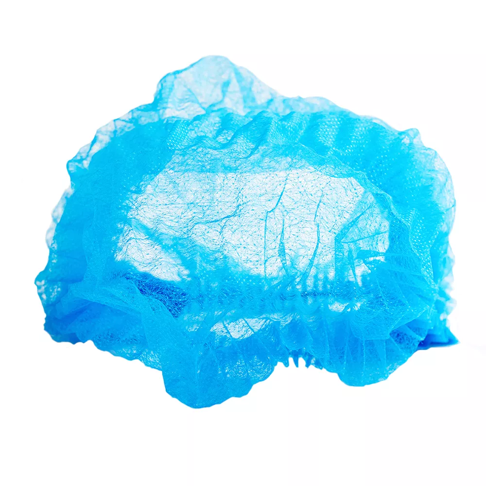Шапочка Шарлотта (клип) White line, материал Спанбонд 14г/м2, нестерильная, цвет голубой, упаковка №50