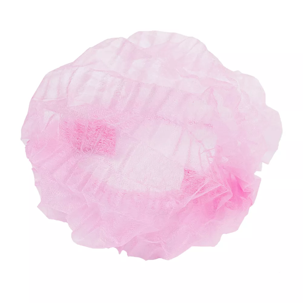 Шапочка Шарлотта (клип) White line, материал Спанбонд 14г/м2, нестерильная, цвет розовый, упаковка №50