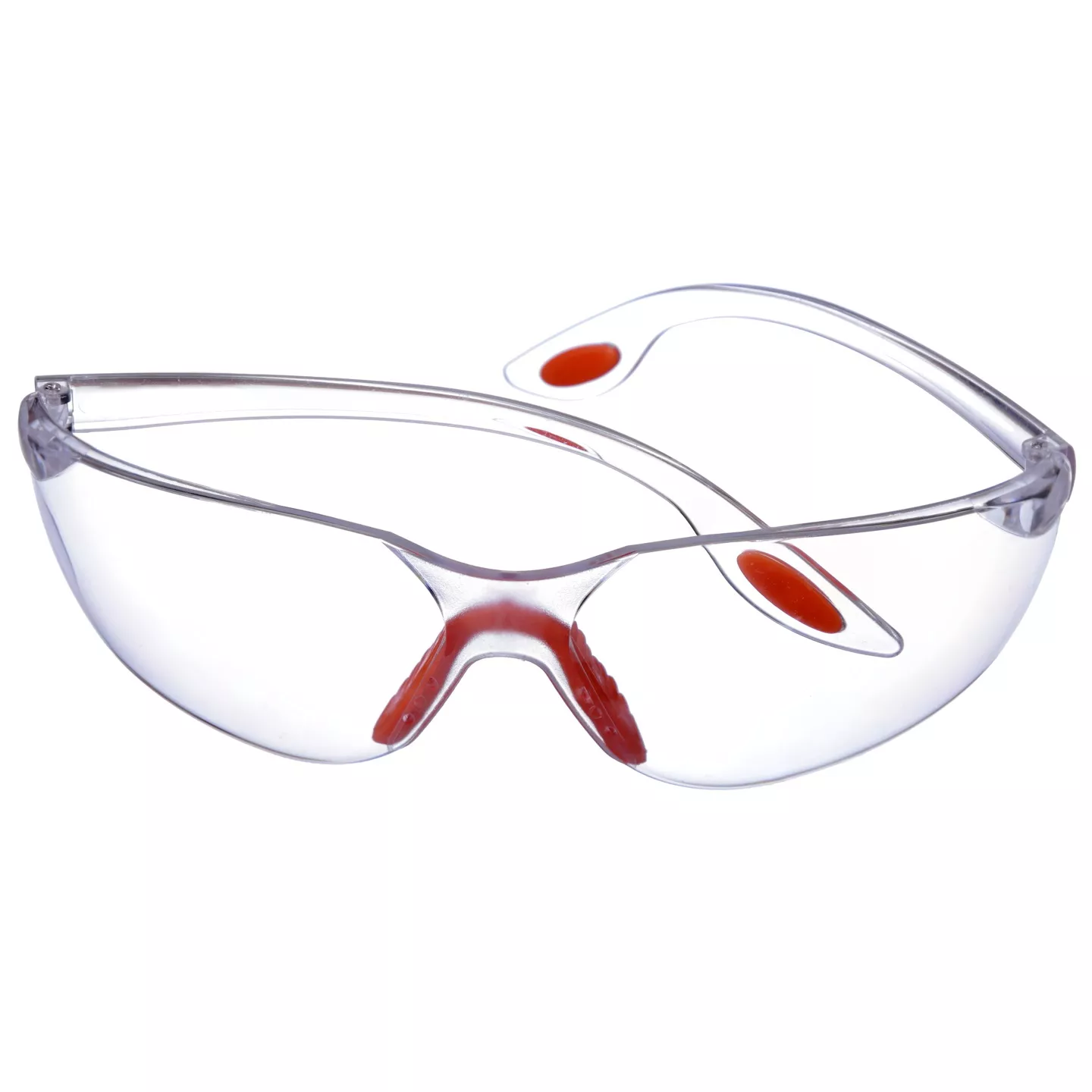 Очки защитные прозрачные с оранжевой оправой SG06