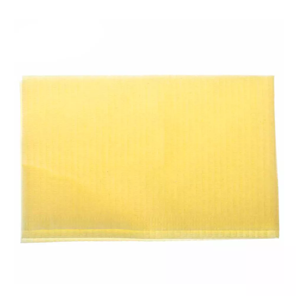 Салфетка-нагрудник «КРИСТИДЕНТ» Премиум, размер 35*45см, 3-х слойные, 2 сл.бумага+полиэтилен, нестерильная, цвет лимонный