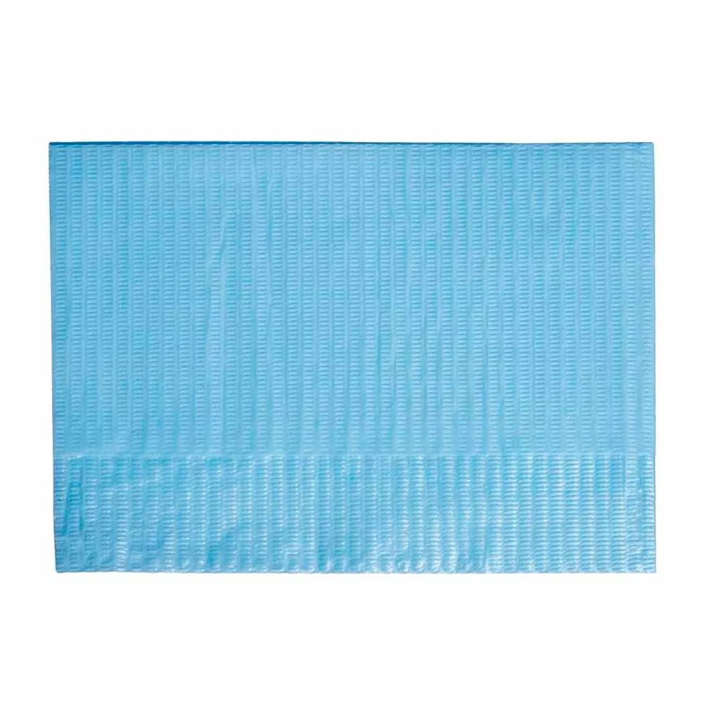 Салфетка-нагрудник «КРИСТИДЕНТ» Стандарт, размер 35*45см, 2-х слойные, бумага+полиэтилен, нестерильная, цвет голубой
