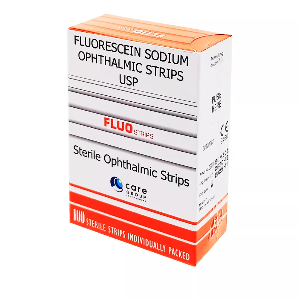 Тест-полоски офтальмологические FluoStrips с флюоресцеином, упаковка 100шт
