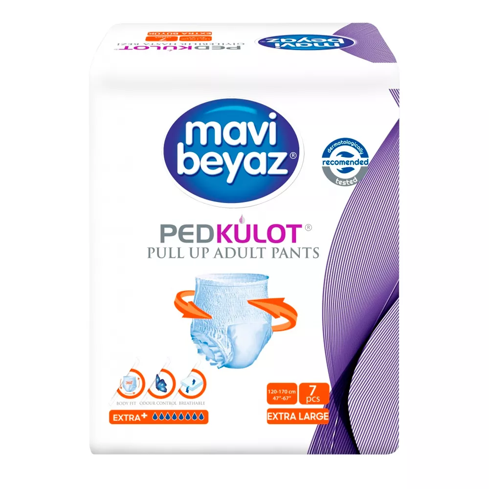 Подгузники-трусики для взрослых MAVI BEYAZ, размер XL, обхват талии 120-170см, упаковка 7шт