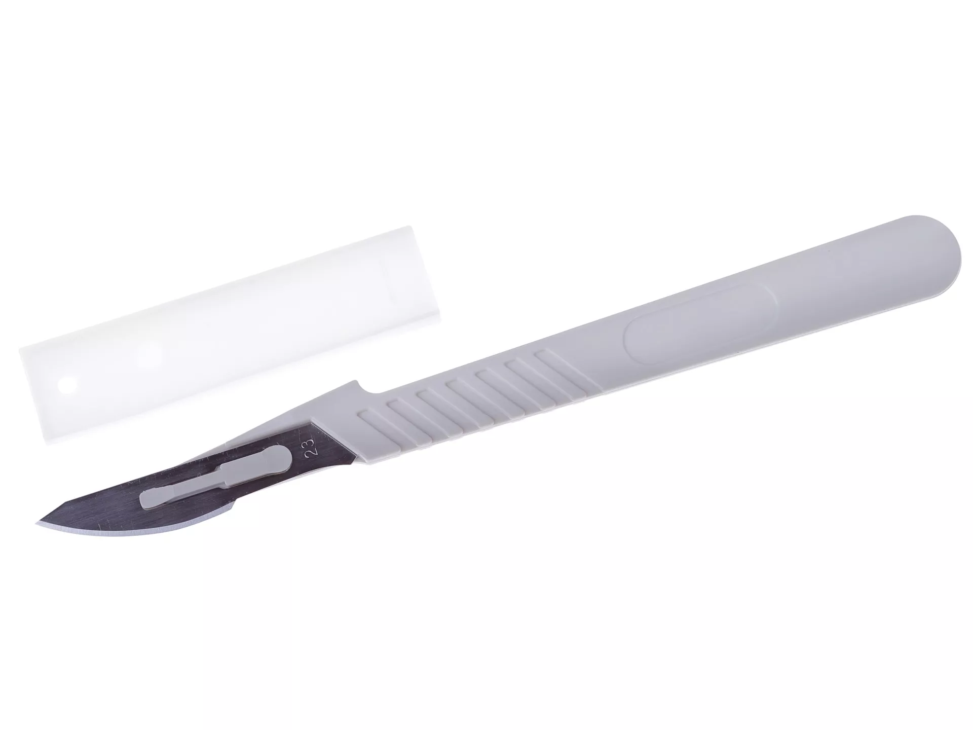 Скальпель с пластмассовой ручкой №23 CERTUS, углеродистая сталь, одноразовый, стерильный