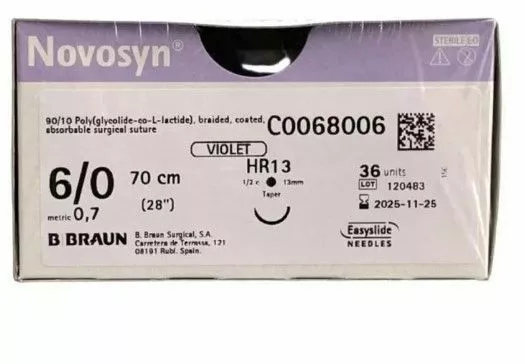 Новосин  6/0 (0,7)70 см фиолетовый,HR13  B.BRAUN   С0068006
