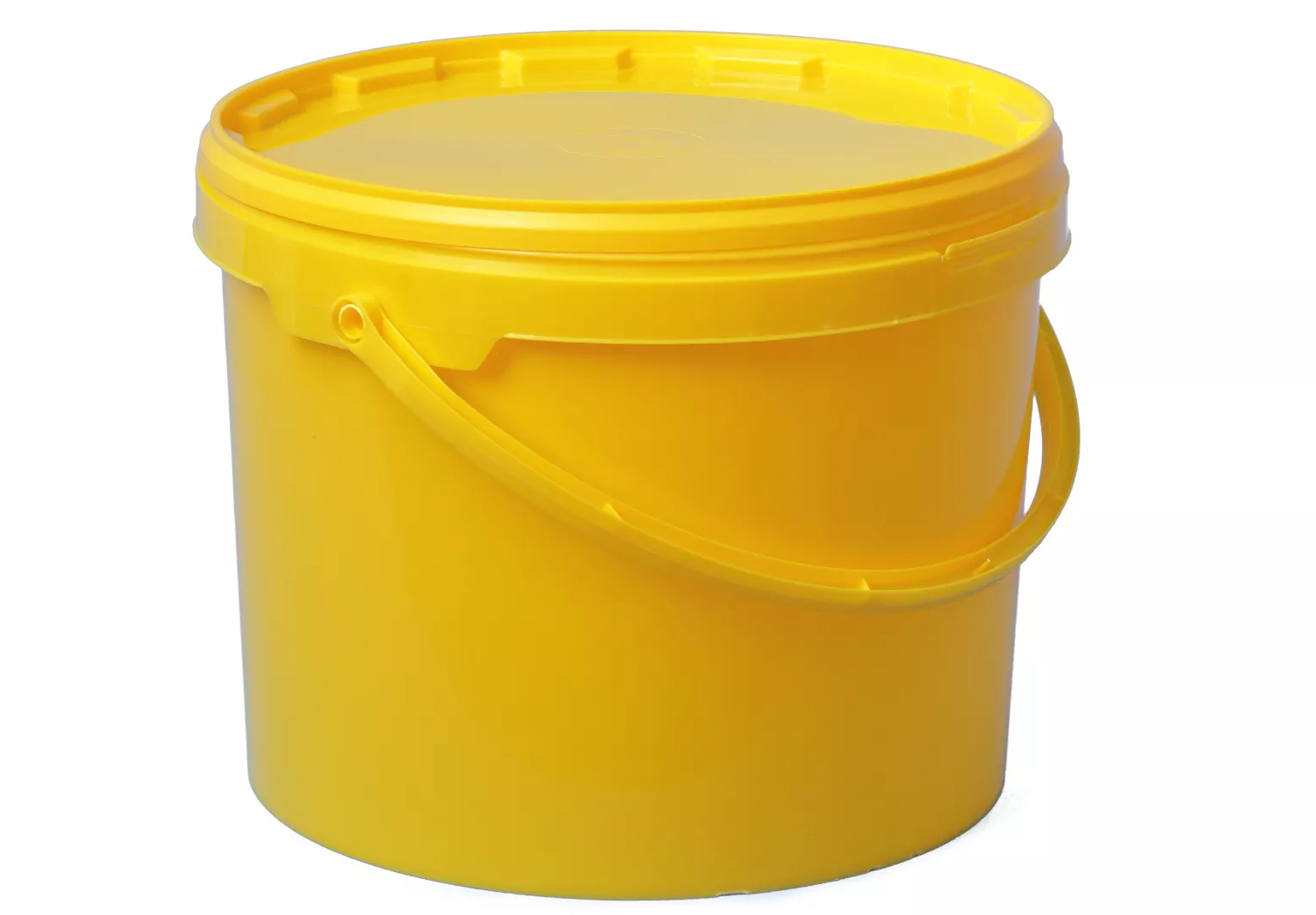 Бак 10,0л для сбора, хранения медицинских отходов (класс Б), с крышкой, цвет желтый, многоразовый
