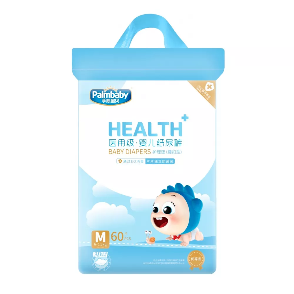 Подгузники Palmbaby HEALTH+ M для детей, размер M, вес 6-11кг, упаковка 60шт