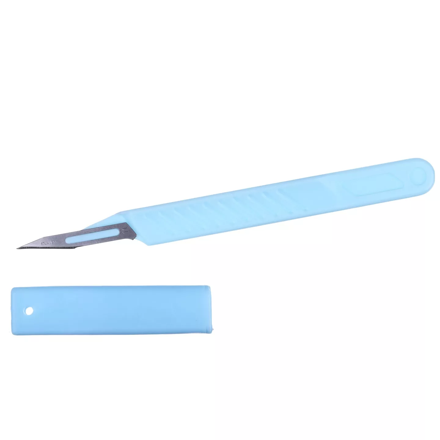 Скальпель с пластмассовой ручкой тип 1, размер №11, нержавеющая сталь, одноразовый, стерильный