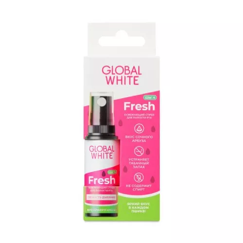Global White Fresh спрей для полости рта освежающий со вкусом арбуза, 15мл