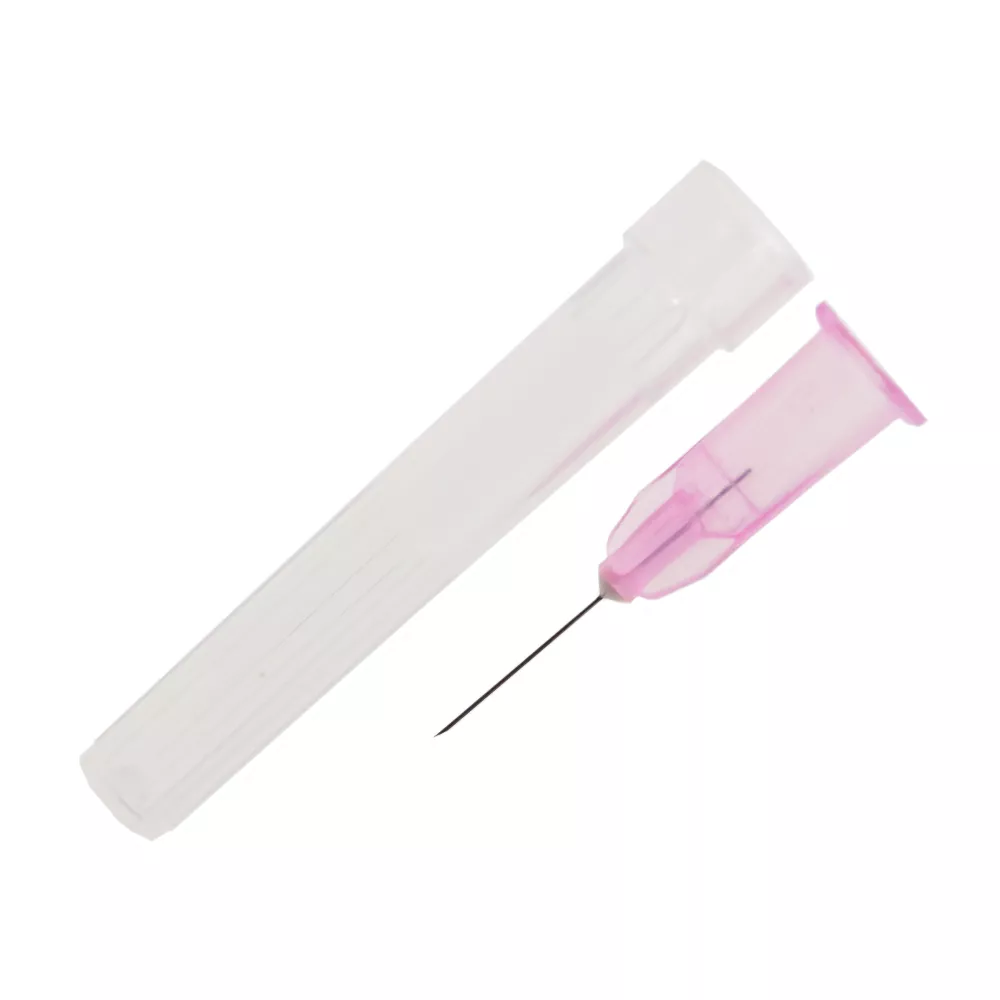 Игла для микроинъекций, размер 32G (0,23*12мм), стерильная, розовая