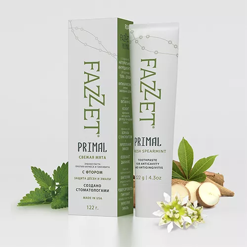 Зубная паста Fazzet Primal organic с фторидом олова, 122 г