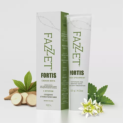 Зубная паста Fazzet Fortis organic с фторидом натрия, 122 г