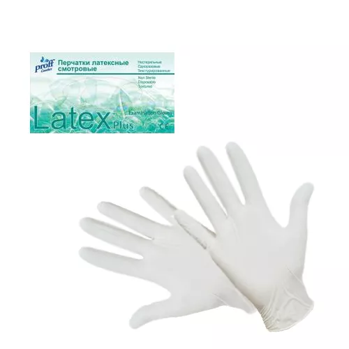 Перчатки одноразовые латексные Proff Comfort, размер L, 100 шт.