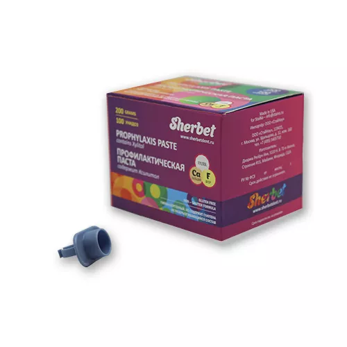 Sherbet Prophylaxis Paste, вкус вишневый пирог, зернистость крупная, 100 унидоз по 2 г