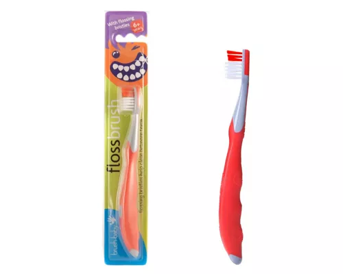 Brush-Baby FlossBrush зубная щётка, с 6 лет, серо-красная