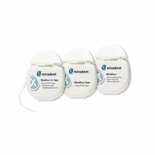 Mirafloss CHX-tape зубная нить в катушке, антибактериальная, 20 м
