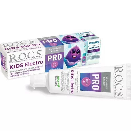 Зубная паста детская R.O.C.S. PRO Kids Electro 3+, подходит для электрических зубных счеток, 45 г