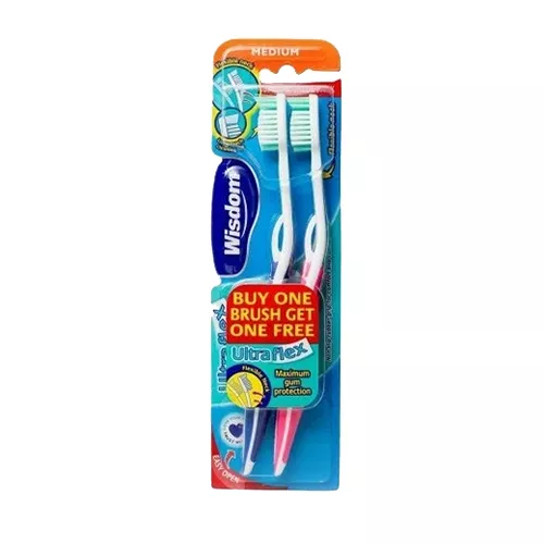 Wisdom Contour Deep Clean Зубные щетки (2шт) с многоуровневой щетиной, средней жесткости