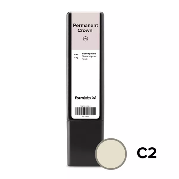 Фотополимерная смола Permanent Crown C2 для коронок, 1 кг