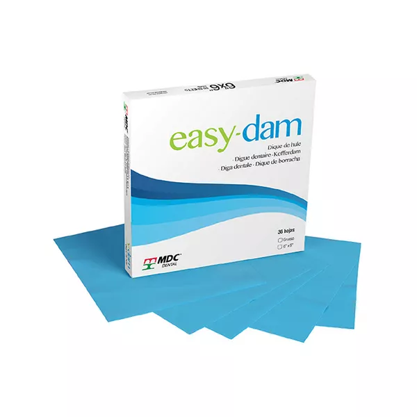 EASY-DAM - тонкий коффердам, цвет голубой, размер 6х6 см, 36 шт.