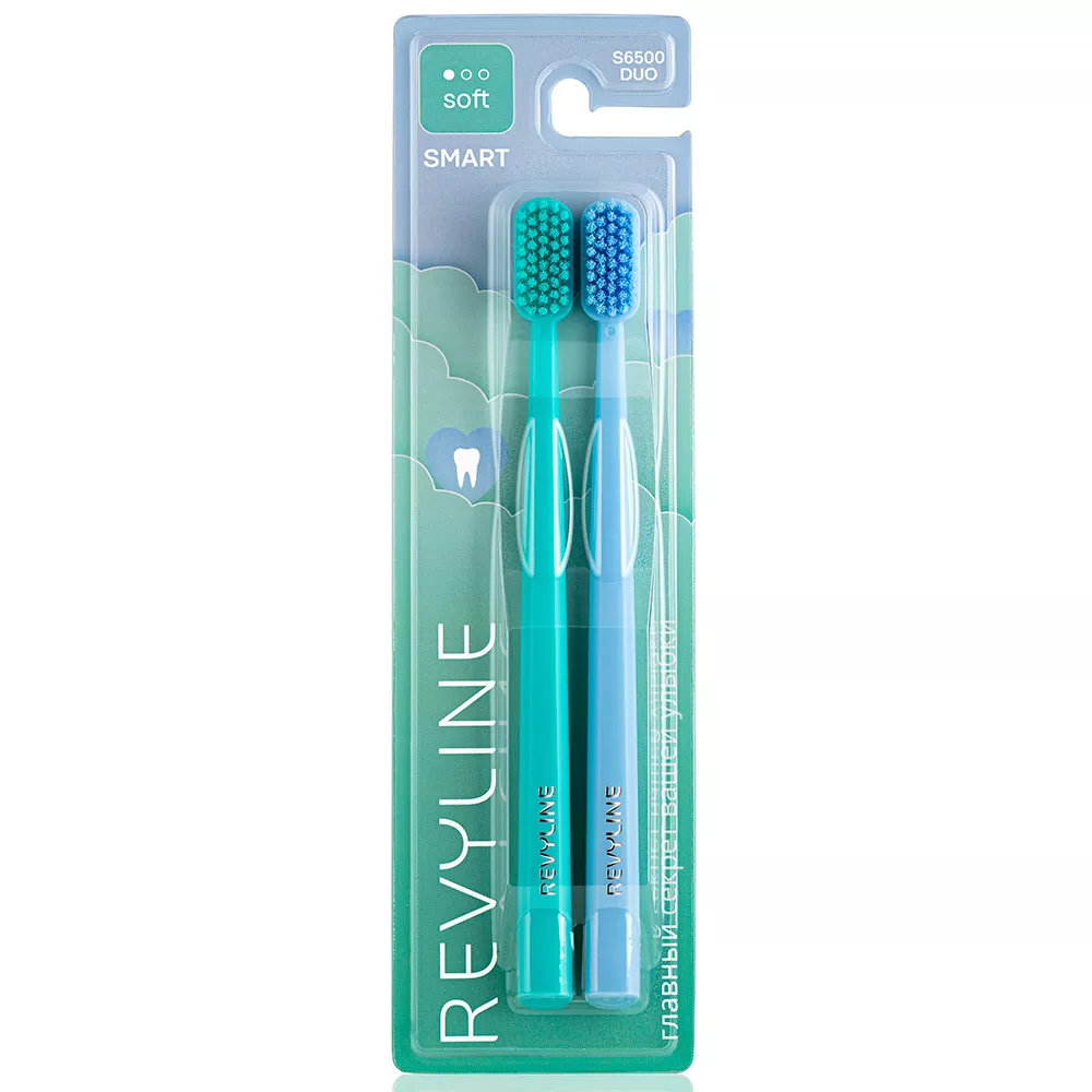 Набор зубных щеток Revyline S6500 Smart Duo, Green + Blue