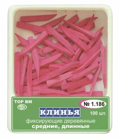 Клинья фиксирующие деревянные розовые 100 шт 1.186