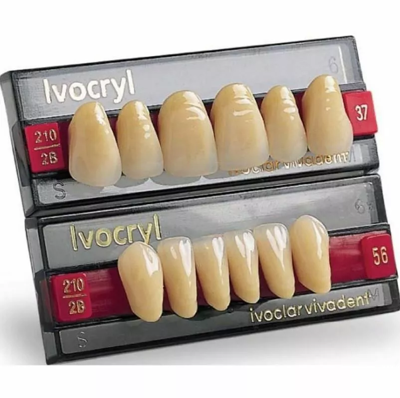 Зубы  искусственные ivocryl фронтальные,  верхняя челюсть, цвет BL1, фасон 34  уп/6шт 630740