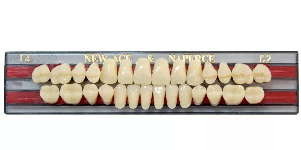 Зубы gloria nev ace 28шт полн.гарн. фронт New Ace S4, бок. naperce М32, цвет A1, yamahachi