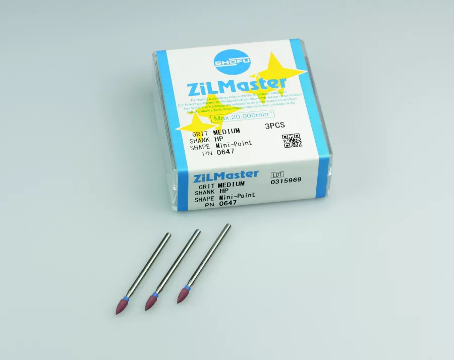 ЗиЛМастер / ZiLMaster - Силик. полир для обработки диоксида циркония и дисиликата лития 1шт. Shofu (HP Medium Миниконус 0647)