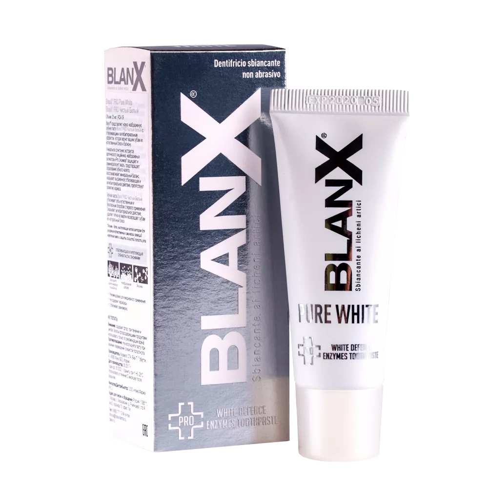 Зубная паста Blanx Pro Pure White, чистый белый, 75 мл.