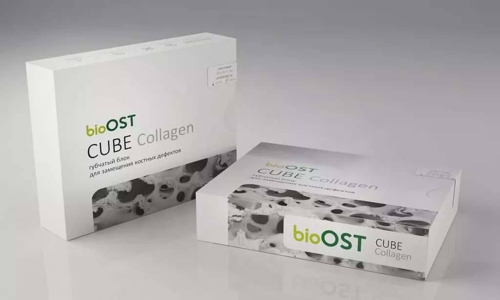 BioOst Cube Collagen. Блок губчатой кости.  1 блок  20x10x10 мм