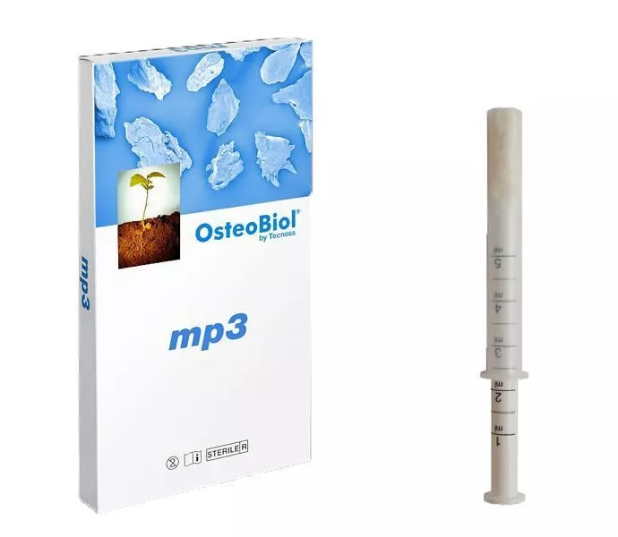OsteoBiol mp3. 1 шприц. 0,25 см3. увлажненные костные гранулы с коллагеном. гранулы 0,6-1 мм.  свиная