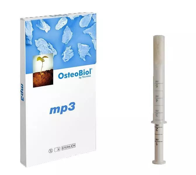 OsteoBiol mp3.  1 шприц. 1.0 см3. увлажненные костные гранулы с коллагеном. Гранулы 0,6-1 мм.  свиная