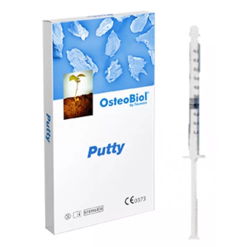 OsteoBiol Putty  1 шприц  0,50 см3  костная паста с коллагеном  1,0 гр.  гран. до 0,30 мм.  конская