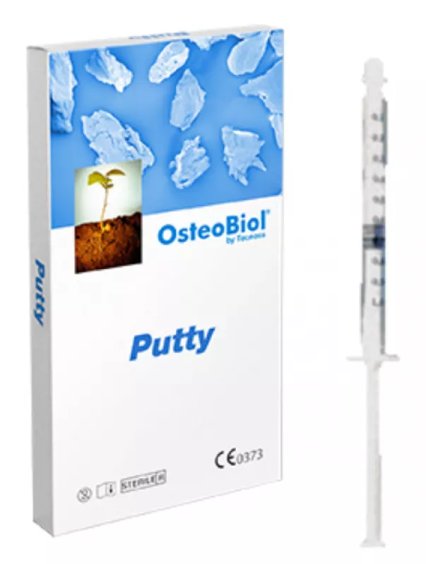 OsteoBiol Putty  1 шприц  1,00 см3  костная паста с коллагеном  2,0 гр.  гран. до 0,30 мм.  конская