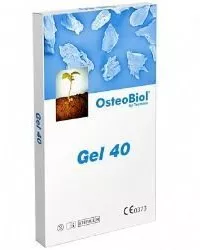 OsteoBiol Gel 40.  1 шприц  0.5 см3.  Костный гель с коллагеном.  Гранулы до 0,30 мм.  Конский