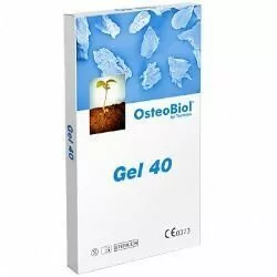 OsteoBiol Gel 40.  1 шприц  0.5 см3.  Костный гель с коллагеном.  Гранулы до 0,30 мм.  Конский