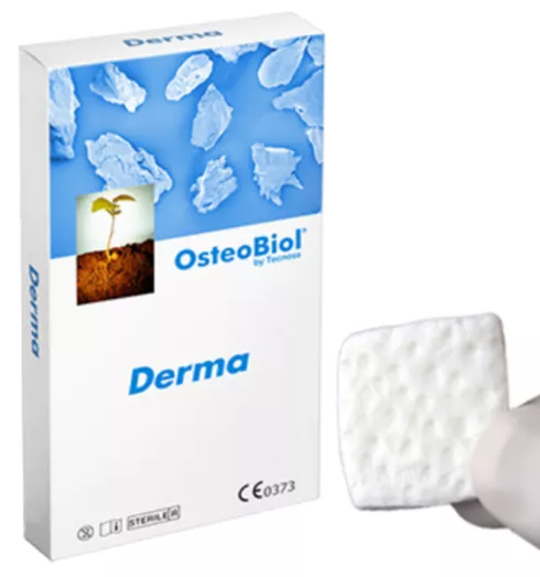 OsteoBiol Derma.  30x30 мм  2.0 мм. Мембрана свиная дерма.  Стандартная.  Свиная