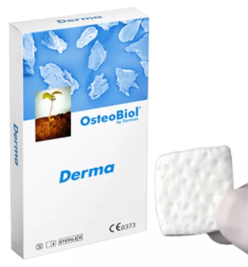 OsteoBiol Derma.  30x30 мм  2.0 мм. Мембрана свиная дерма.  Стандартная.  Свиная