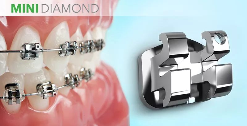 Брекет Mini-Diamond(Roth 018 1 прем н.ч. универсальный) 350-0625
