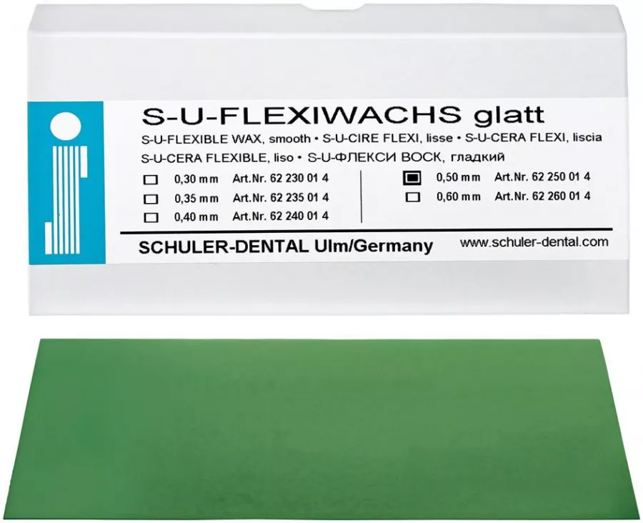 Воск литьевой Гладкий (S-U-FLEXIBLE-WAX) smooth, 15 листов (150х75мм) Schuler-Dental (0,5мм 62250014)