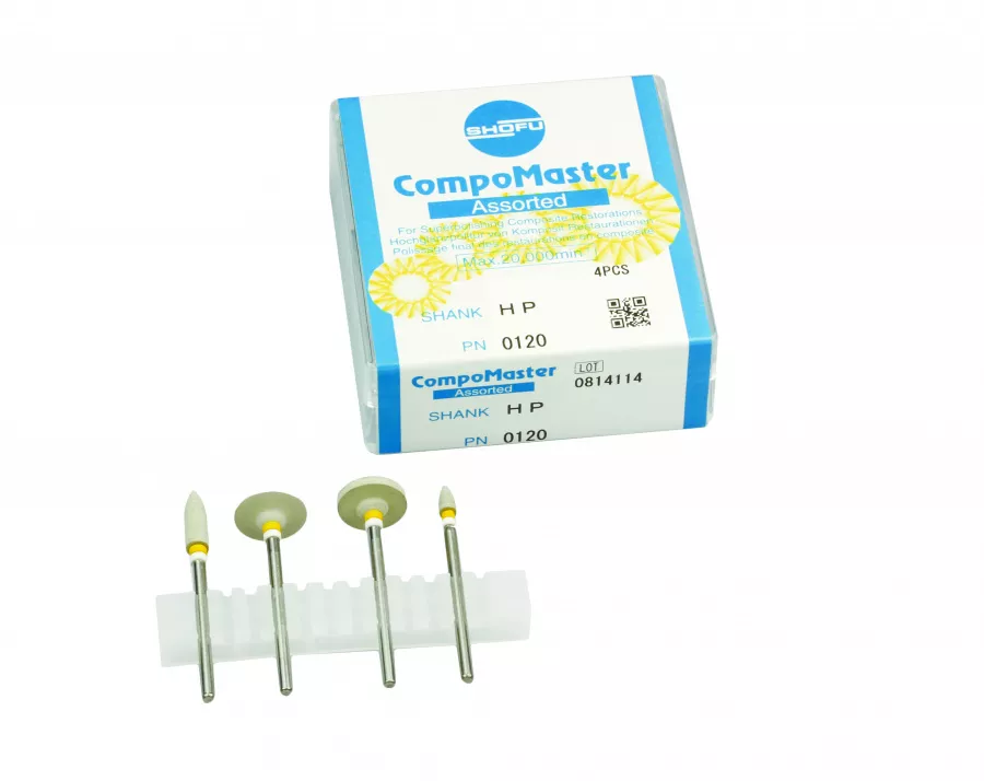 КомпоМастер Ассортмент / CompoMaster Assortment - полир, для работы с композитами, 4шт/уп. Shofu (HP 0120 Набор)