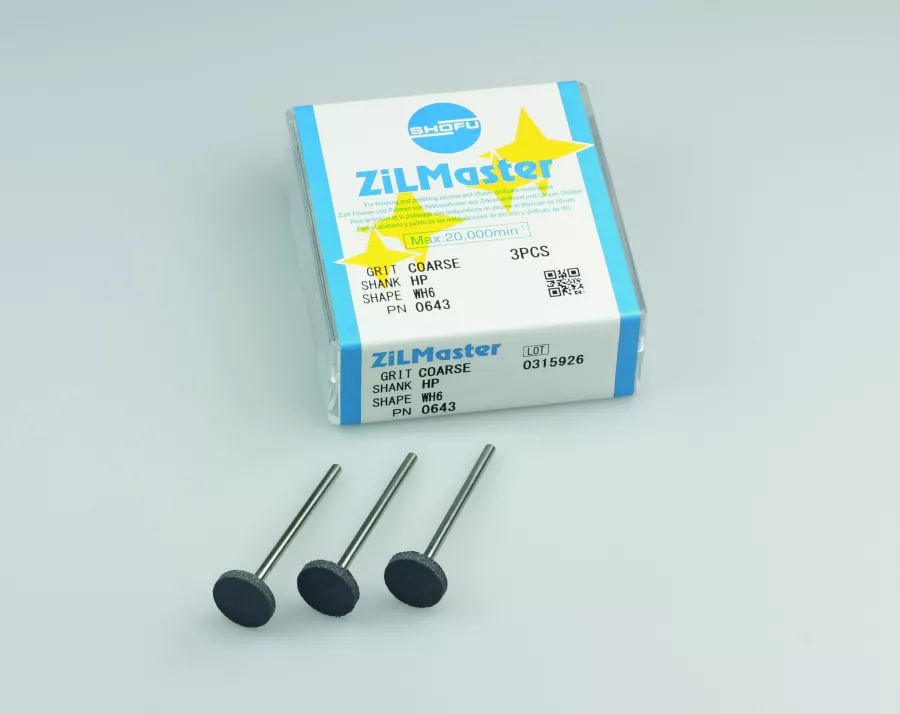 ЗиЛМастер / ZiLMaster - Силик. полир для обработки диоксида циркония и дисиликата лития 1шт. Shofu (HP Coarse WH6 0643)